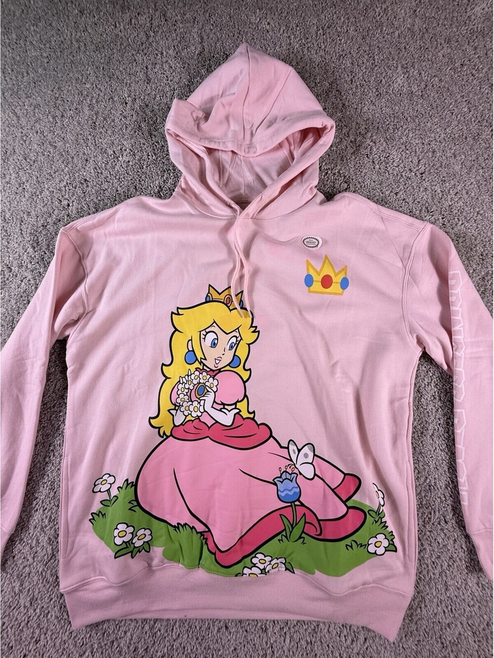 NWT Nintendo Princess Peach Hoodie Size Large Pink